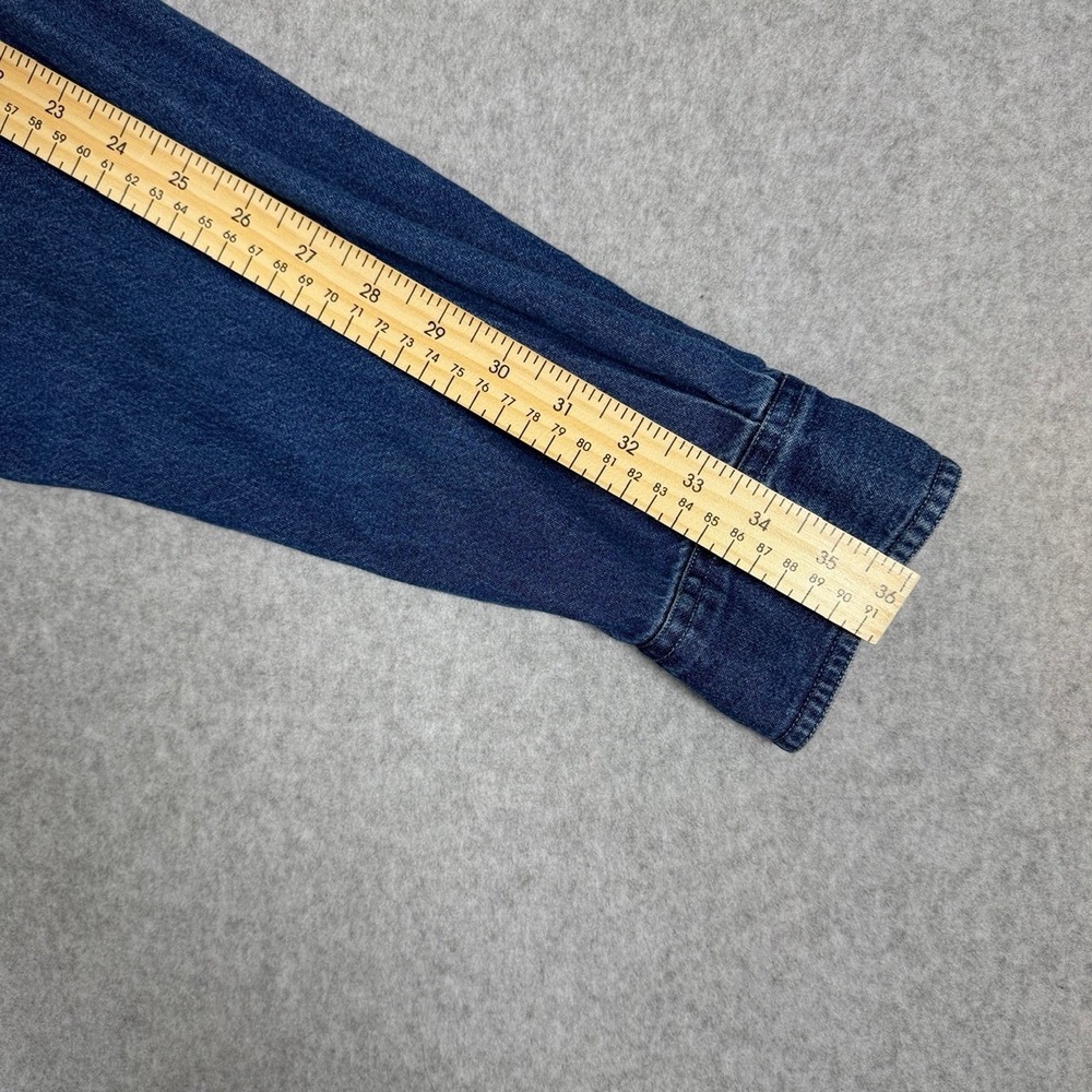 Vintage Chaps Ralph Lauren Shirt Mens XL Blue Denim Oversized Button Up Western - Picture 11 of 12